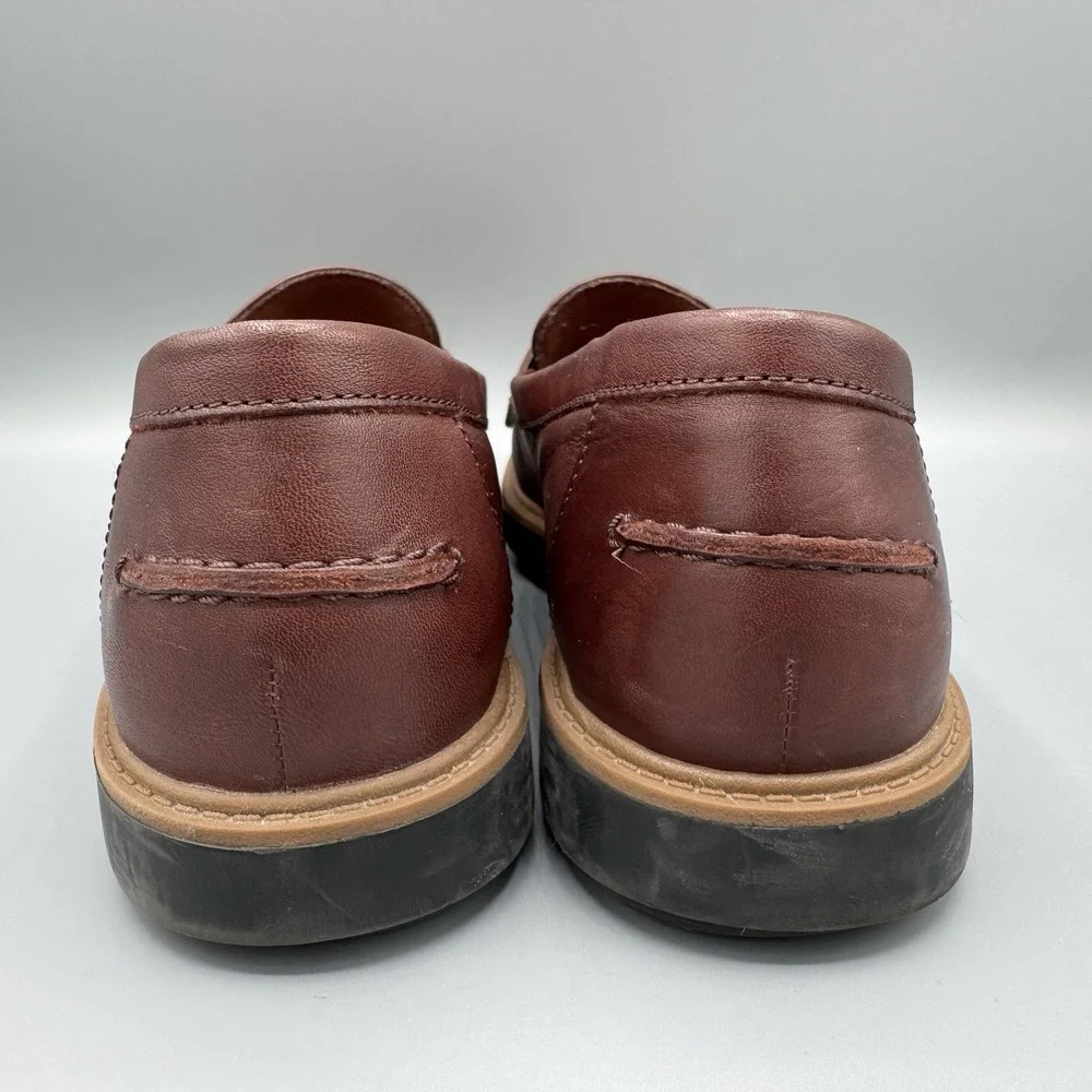 Clarks Raisie Eletta Leather Slip-On Penny Loafer Shoes Women's 9M Burgundy Chic